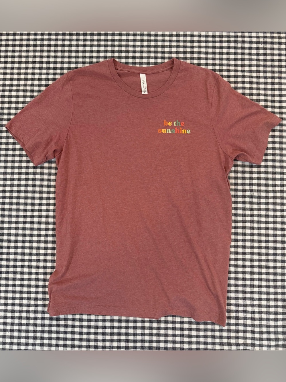 Bella Canvas Soft Dusty Rose 'Be the Sunshine' Graphic Tee Shirt. Size XL